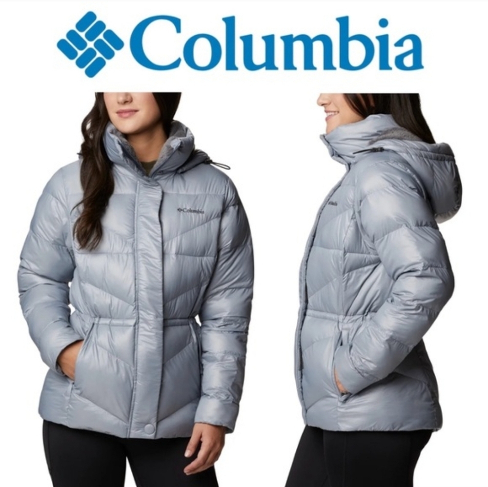 WOMENS COLUMBIA HOODED JACKET SIZE SMALL LIGHT GREY